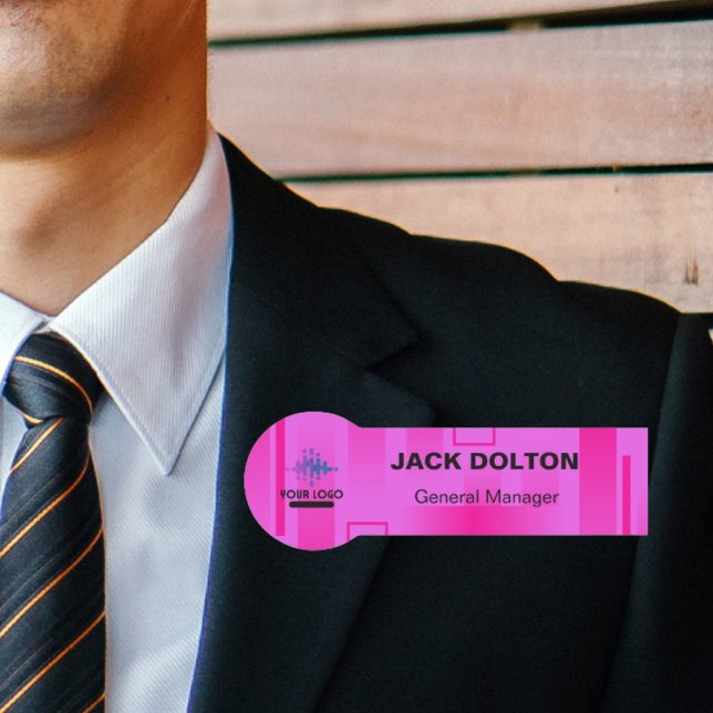 Anpassningsbar Logotyp Employee Namn bricka med ma Namnbricka (Skapare uppladdad)