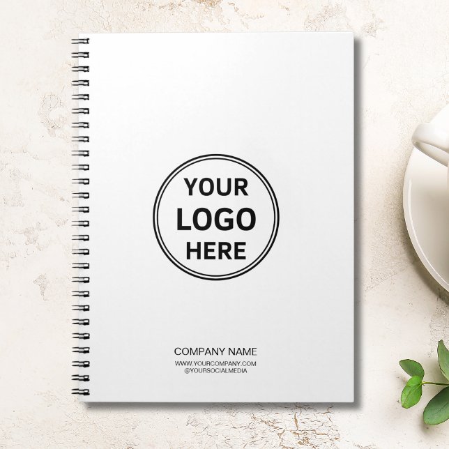 Anpassningsbar Logotyp Enkel företagsvit Anteckningsbok (Custom Logo Simple Corporate Business White Notebook)