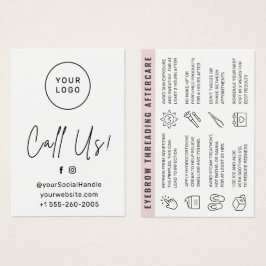 Anpassningsbar Logotyp Eyebrow Threading-efterbeha Visitkort