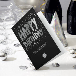Anpassningsbar Logotyp Faux Silver Roligt Grattis  Kort
