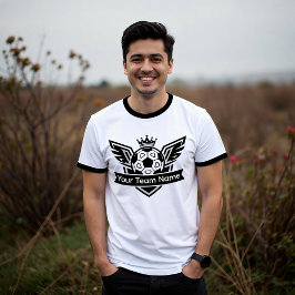 Anpassningsbar Logotyp för Vingad Fotboll - Teamri T Shirt