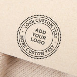Anpassningsbar logotyp - företag - prickad gräns-i självfärgande stämpel<br><div class="desc">Lägg till en egen logotyp eller grafik för företaget och anpassa din text så att du skapar frimärke för självständig anpassningsbar för att befordra ditt företag.</div>