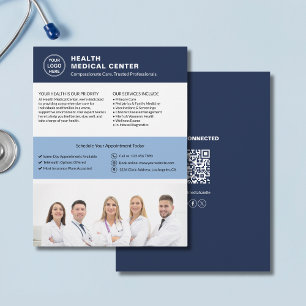 Anpassningsbar Logotyp Foto QR Healthcare Clinic D Reklamblad