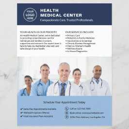 Anpassningsbar Logotyp Foto QR Healthcare Clinic D Reklamblad