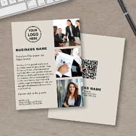 Anpassningsbar Logotyp Foto QR Modern Corporate Bu Flygblad