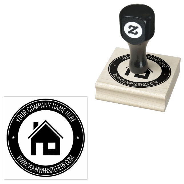 Anpassningsbar Logotyp Fototextrunda Frimärke-mall Stämpel (Stämplad)