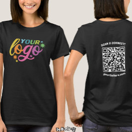 Anpassningsbar Logotyp Front & Back QR Kod Modern  T Shirt
