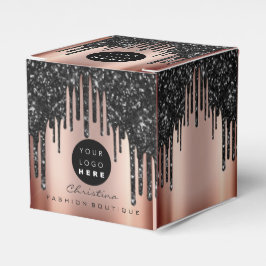 Anpassningsbar Logotyp Glitter Black Dricks Boutiq Presentaskar