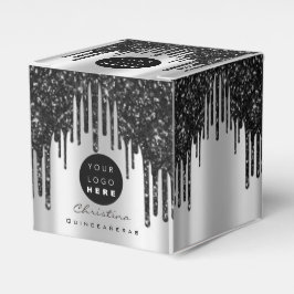 Anpassningsbar Logotyp Glitter Black Dricks Boutiq Presentaskar