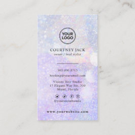 Anpassningsbar Logotyp Glitter Bokeh Modern HoloG Visitkort