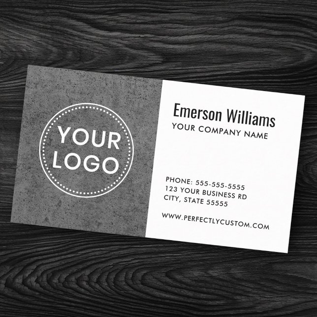 Anpassningsbar logotyp, grov mörk grått-betong visitkort (Custom logo rough dark gray concrete business card)