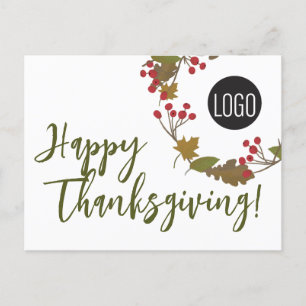 Anpassningsbar logotyp Happy thanksgiving från för Helg Vykort