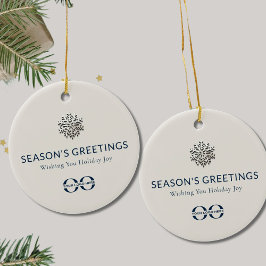 Anpassningsbar Logotyp Helgdag Joy Snowflake Ornam Julgransprydnad Keramik