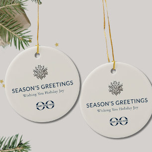 Anpassningsbar Logotyp Helgdag Joy Snowflake Ornam Julgransprydnad Keramik