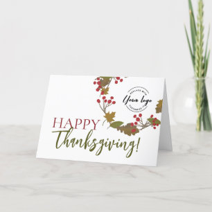Anpassningsbar logotyp Höst löv Happy thanksgiving Helgkort
