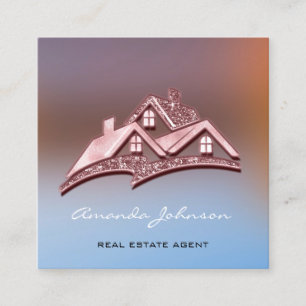 Anpassningsbar Logotyp House Real Gods Agent Home Fyrkantigt Visitkort
