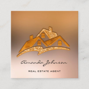 Anpassningsbar Logotyp House Real Gods Agent Home Fyrkantigt Visitkort
