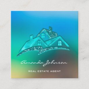 Anpassningsbar Logotyp House Real Gods Agent Home Fyrkantigt Visitkort