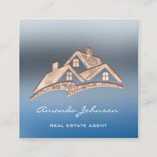 Anpassningsbar Logotyp House Real Gods Agent Home Fyrkantigt Visitkort