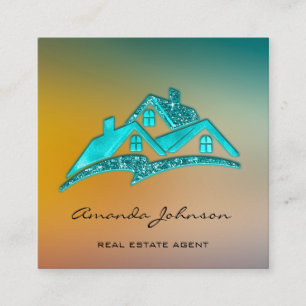 Anpassningsbar Logotyp House Real Gods Agent Home Fyrkantigt Visitkort
