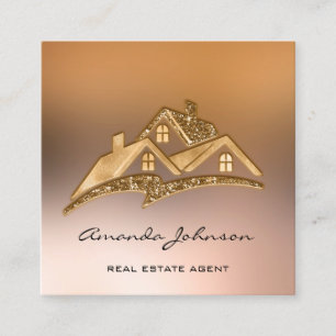 Anpassningsbar Logotyp House Real Gods Agent Home Fyrkantigt Visitkort