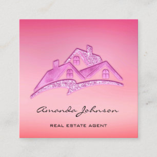 Anpassningsbar Logotyp House Real Gods Agent Home Fyrkantigt Visitkort