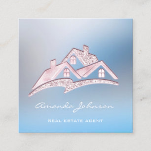 Anpassningsbar Logotyp House Real Gods Agent Home Fyrkantigt Visitkort