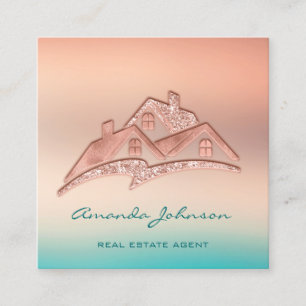 Anpassningsbar Logotyp House Real Gods Agent Home Fyrkantigt Visitkort