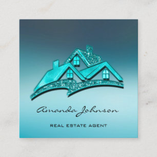 Anpassningsbar Logotyp House Real Gods Agent Home Fyrkantigt Visitkort