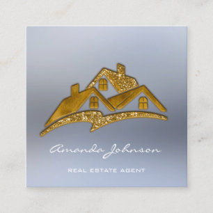 Anpassningsbar Logotyp House Real Gods Agent Home Fyrkantigt Visitkort