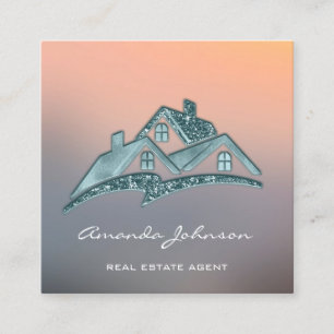Anpassningsbar Logotyp House Real Gods Agent Home Fyrkantigt Visitkort