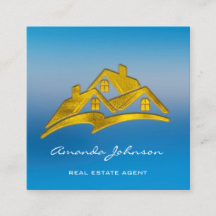 Anpassningsbar Logotyp House Real Gods Agent Home Fyrkantigt Visitkort