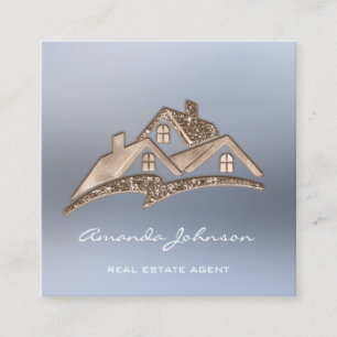 Anpassningsbar Logotyp House Real Gods Agent Home Fyrkantigt Visitkort