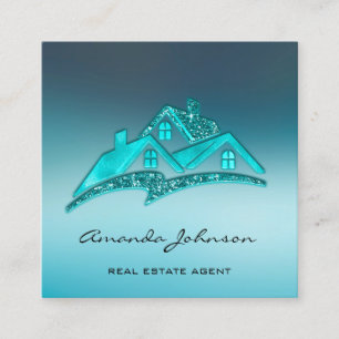 Anpassningsbar Logotyp House Real Gods Agent Home Fyrkantigt Visitkort