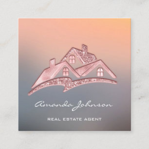 Anpassningsbar Logotyp House Real Gods Agent Home Fyrkantigt Visitkort
