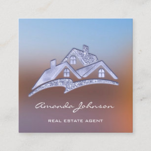 Anpassningsbar Logotyp House Real Gods Agent Home  Fyrkantigt Visitkort