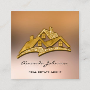 Anpassningsbar Logotyp House Real Gods Agent Home Fyrkantigt Visitkort