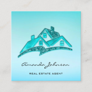 Anpassningsbar Logotyp House Real Gods Agent Home Fyrkantigt Visitkort