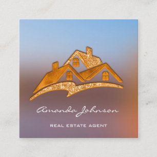 Anpassningsbar Logotyp House Real Gods Agent Home Fyrkantigt Visitkort