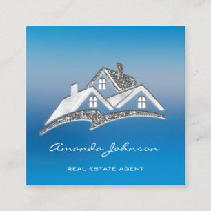 Anpassningsbar Logotyp House Real Gods Agent Home Fyrkantigt Visitkort