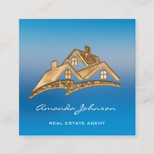 Anpassningsbar Logotyp House Real Gods Agent Home Fyrkantigt Visitkort