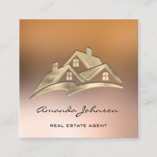 Anpassningsbar Logotyp House Real Gods Agent Home Fyrkantigt Visitkort