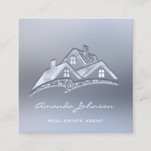 Anpassningsbar Logotyp House Real Gods Agent Home Fyrkantigt Visitkort