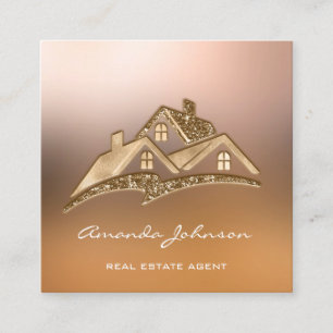 Anpassningsbar Logotyp House Real Gods Agent Profe Fyrkantigt Visitkort