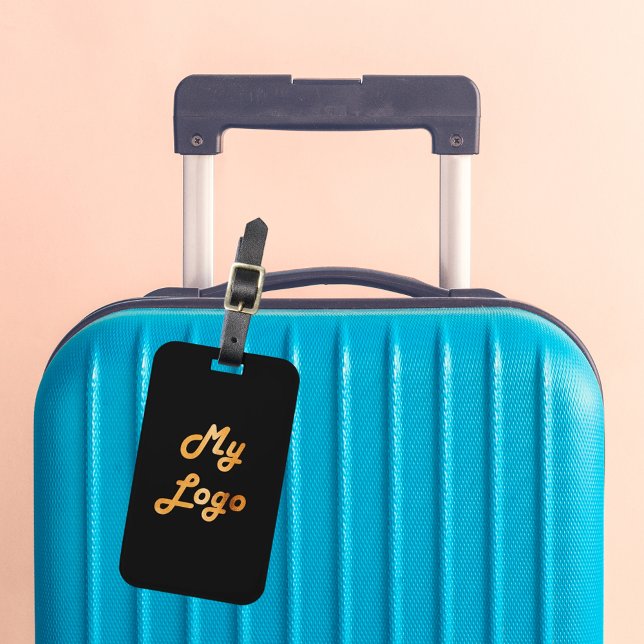 Anpassningsbar logotyp image black guld business bagagebricka (Skapare uppladdad)