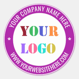 Anpassningsbar Logotyp Info Business Stämmer Färg Runt Klistermärke
