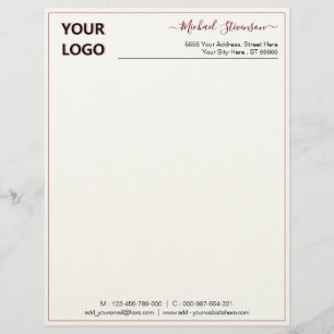 Anpassningsbar Logotyp Info Letterhead ditt Färg-t Brevhuvud