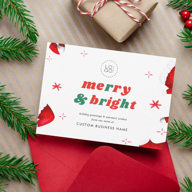 Anpassningsbar Logotyp jultomte Helgdag Julkort (Skapare uppladdad)