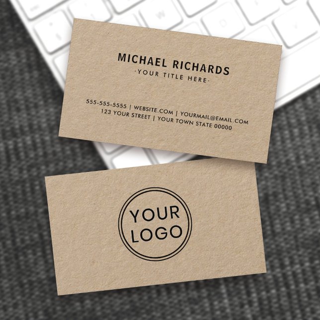 Anpassningsbar logotyp Kraft pappra affärskort Visitkort (Professional Kraft paper business cards with your custom logo)