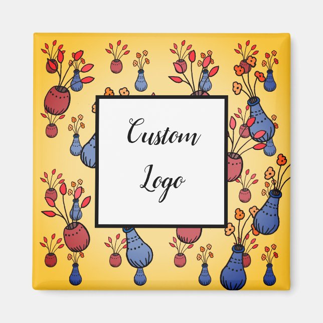 Anpassningsbar logotyp kvadratiska magneter, ersät magnet (Framsidan)